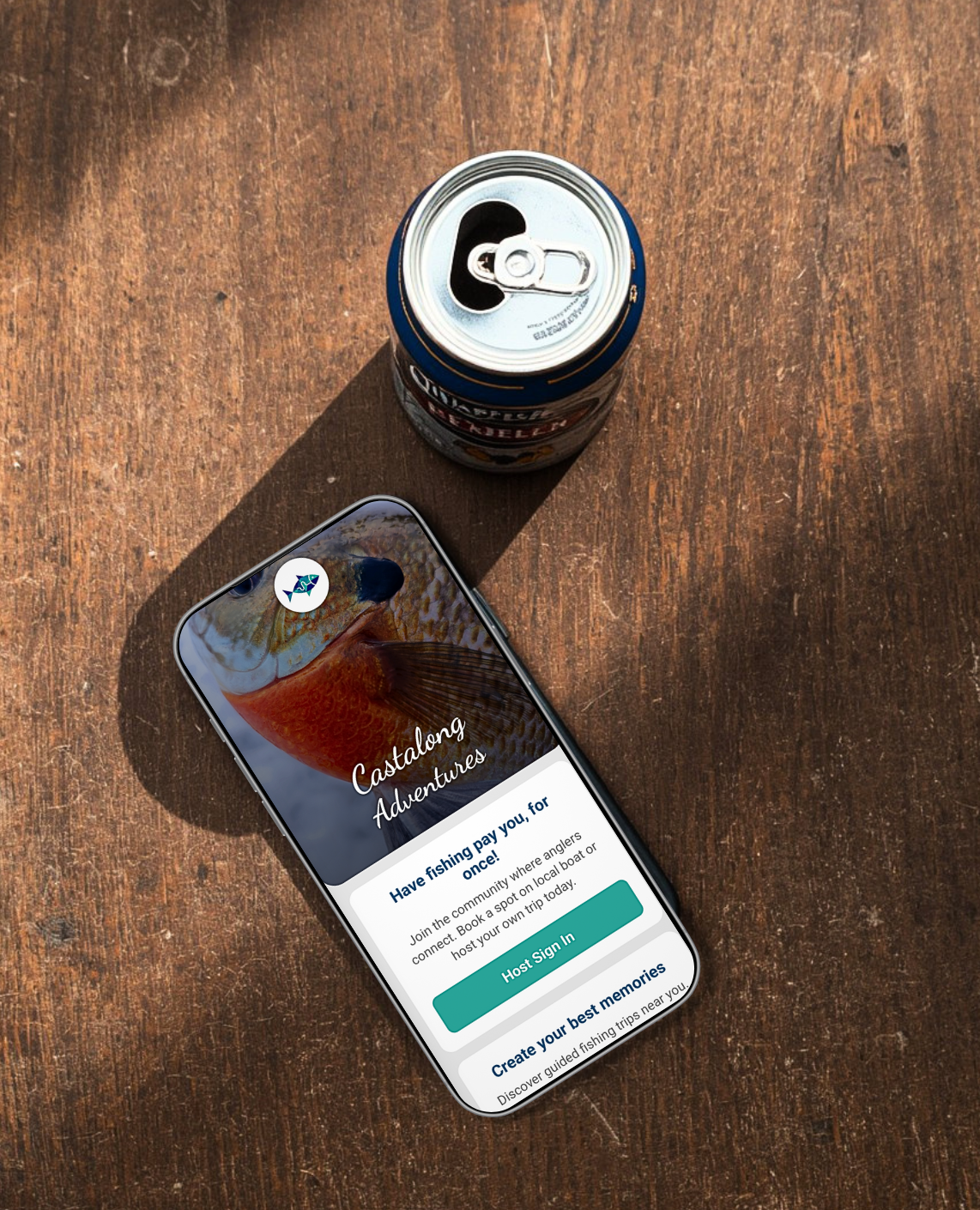Castalong Adventures app on a smartphone
